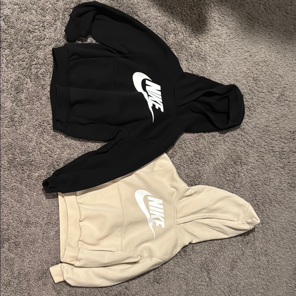 Nike Black and Cream Hoodies Set